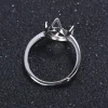 matériau en argent 925, réglage de bague de style simple, adapté à l'artisanat des pierres à fond plat, design minimaliste pour femmes