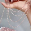 1 mètre/2 mètres plaqué or en laiton rose cristal perles de verre bijoux collier chaîne pour bricolage femmes fabrication de bijoux résultats de fourniture