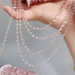 1 mètre/2 mètres plaqué or en laiton rose cristal perles de verre bijoux collier chaîne pour bricolage femmes fabrication de bijoux résultats de fourniture