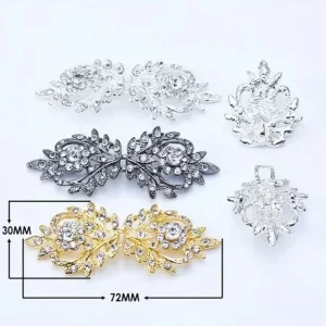 1 paire de boutons en strass, broche, robe de soirée de mariage, accessoires pour vêtements, boucle de bijoux