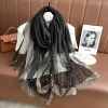 mode shimmer perles rayé hijab écharpe classique châle conception longue femmes musulmanes lisse doux sous écharpe hijabs