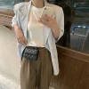 sac de ceinture en cuir élégant avec chaîne pour femmes, sac de poitrine à la mode, mini porte monnaie, pochette de soirée y2k, sac banane, sacoche à bandoulière, sac à main quotidien
