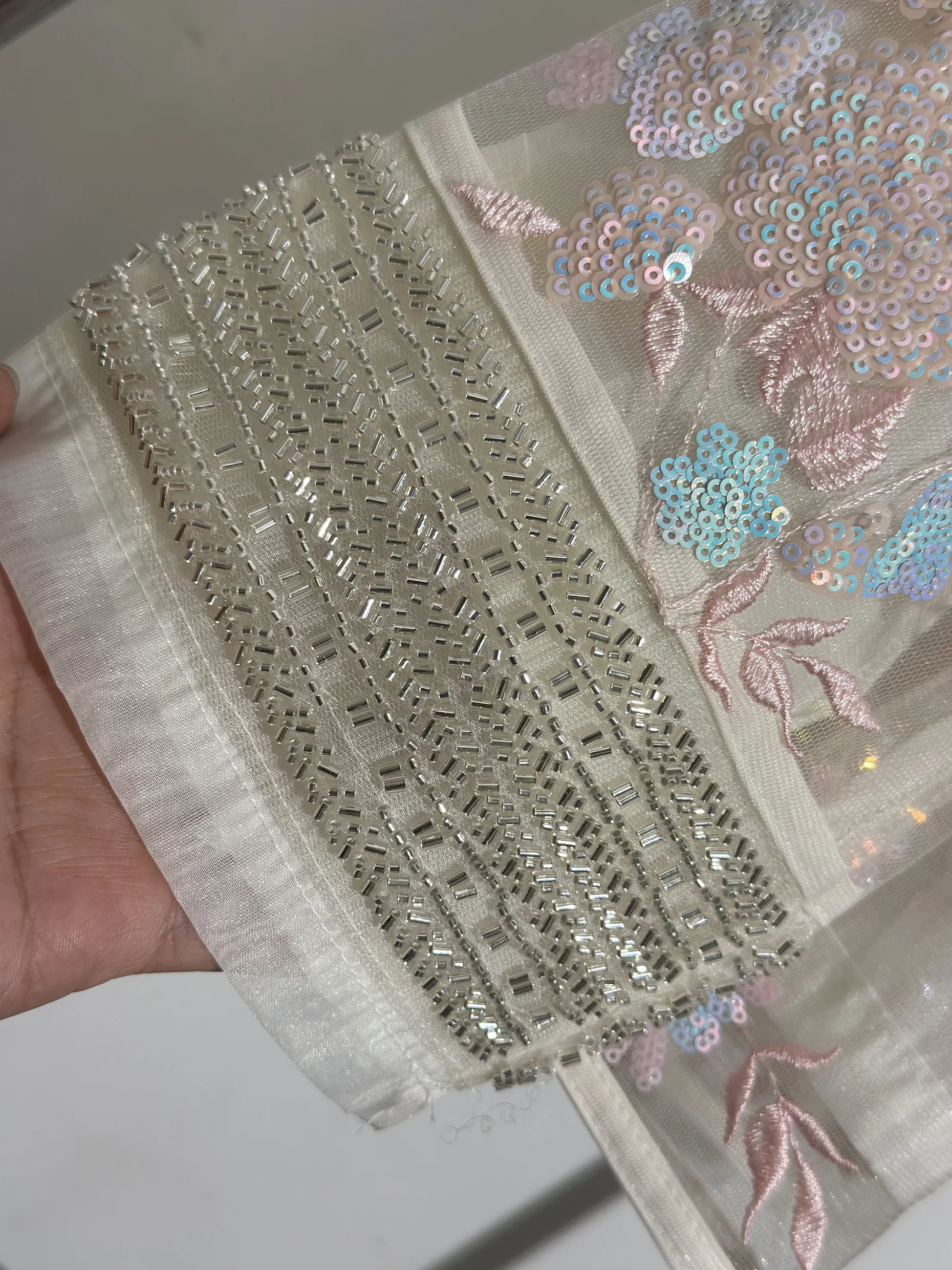 Amzing nouveau doux belle femmes brodé Floral paillettes 2 coupe perlée col en v Vintage haut Kimono veste Blouse Cardigan Streetwear