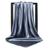 marque de luxe foulard en soie femmes satin couleur unie hijab foulards musulman paréo bandana femme châle enveloppement bandeau foulard 90*90 cm