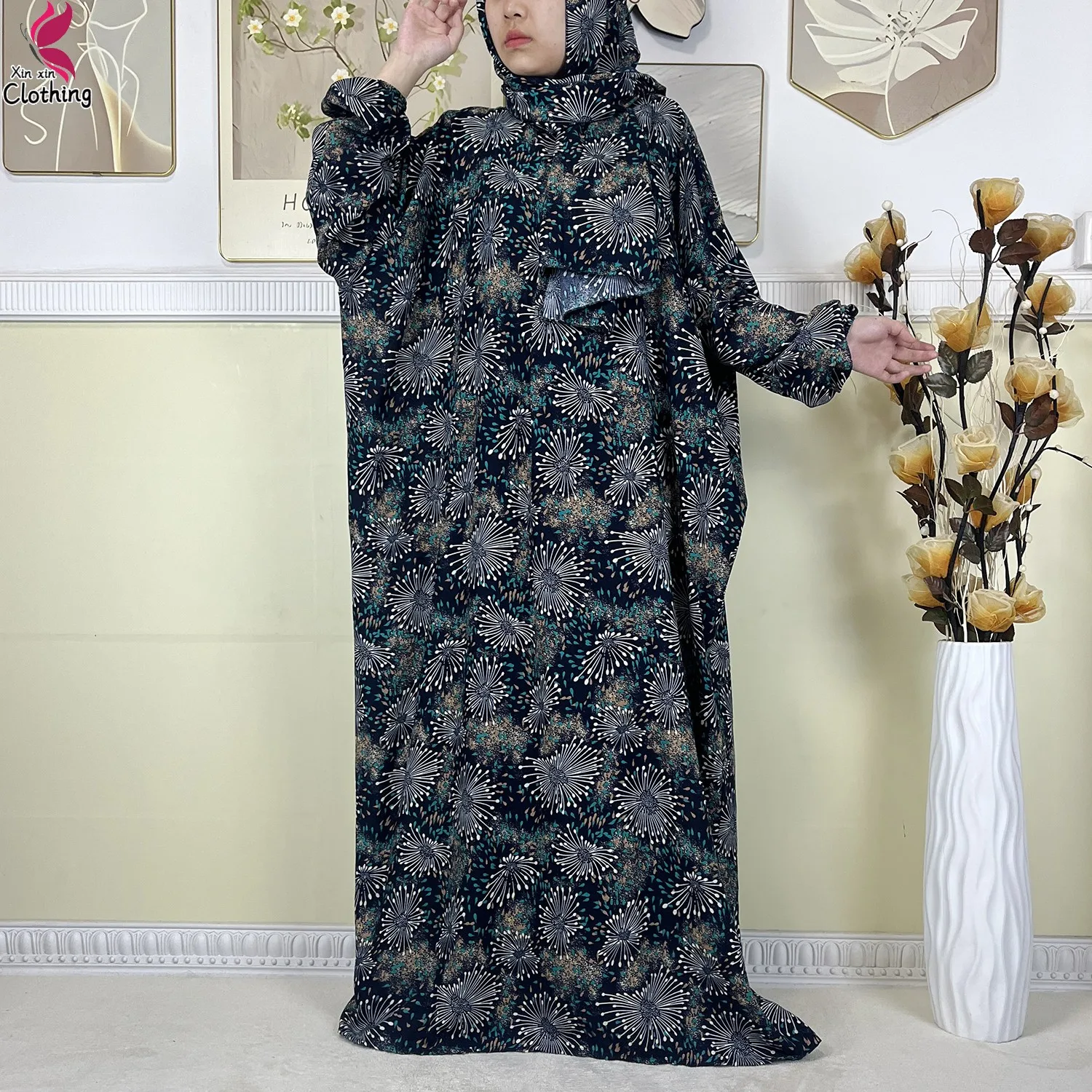 abayas musulmanes pour femmes, vêtement de prière du ramadan, dubaï, moyen orient, robe africaine ample en coton, turban attaché, nouvelle collection 2025