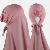 hijab instantané musulman pour femmes, bonnet avec châle en mousseline de soie, écharpe de tête, bandeau intérieur, couverture hijab extensible, turban