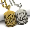 collier en acier inoxydable pour hommes et femmes, hip hop rock, arabe, projecan allah, document doré, islam, bijoux musulmans, jour, n3546s06