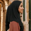 Écharpe hijab instantané en jersey modal solide pour femme musulmane, turban islamique décontracté, 68x68cm