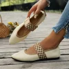 femmes ballerines tricotées chaussures décontractées talon bas femme élégante baskets bout pointu mocassins peu profonds vintage sans lacet femmes chaussures