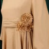 robes élégantes pour femmes, col en v, manches longues, couleur unie, taille haute, plissée, mi mollet, mode femme, robe de dîner pour fête d'anniversaire
