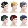 foulard hijab en velours pour femmes, bandeaux de sauna, bonnet doux, turban islamique, bonnet chimio