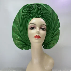 Chapeau africain Bonnet Hijab Turbante Mujer bandeau strass Auto couvre-chef déjà fait Gele nigérian pour Pary mariage 1 ensemble