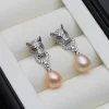boucles d'oreilles tendance pour femmes, suspendues en vraie rivière, perles de culture d'eau douce naturelles, cadeau d'anniversaire pour mère et fille, blanc et noir