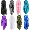 femmes hijab grand satin carré mode écharpe imitation soie cheveux emballage cadeau foulard couleur unie foulards