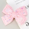 pinces à cheveux avec nœud en strass, barrette en ruban doux pour bébés filles, épingles à cheveux en cristal scintillant pour enfants, accessoires de couvre chef pour enfants