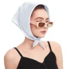 hijab carré en satin pour femme, Écharpes bandana polyvalentes, nouvelle mode, 60x60cm, 2024