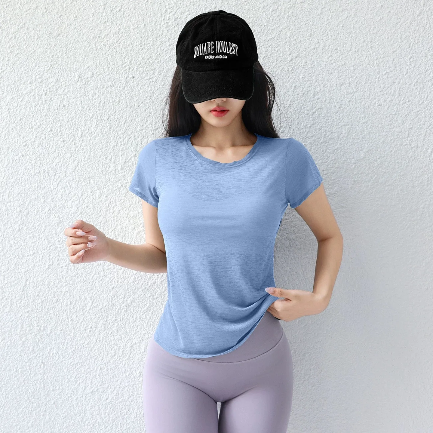 haut de sport respirant à dos creux à séchage rapide, t shirt de yoga léger à manches courtes pour la course à pied et le fitness
