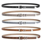 Ceinture en cuir PU pour femme, broche argentée, ceinture strucmince, tendance de la mode, ceinture rétro gothique simple, accessoires polyvalents pour jeans