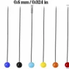 aiguilles à tête de perle rondes colorées de 38cm, 50/100 pièces, épingles à coudre droites pour la couture, outils de couture, bricolage, positionnement