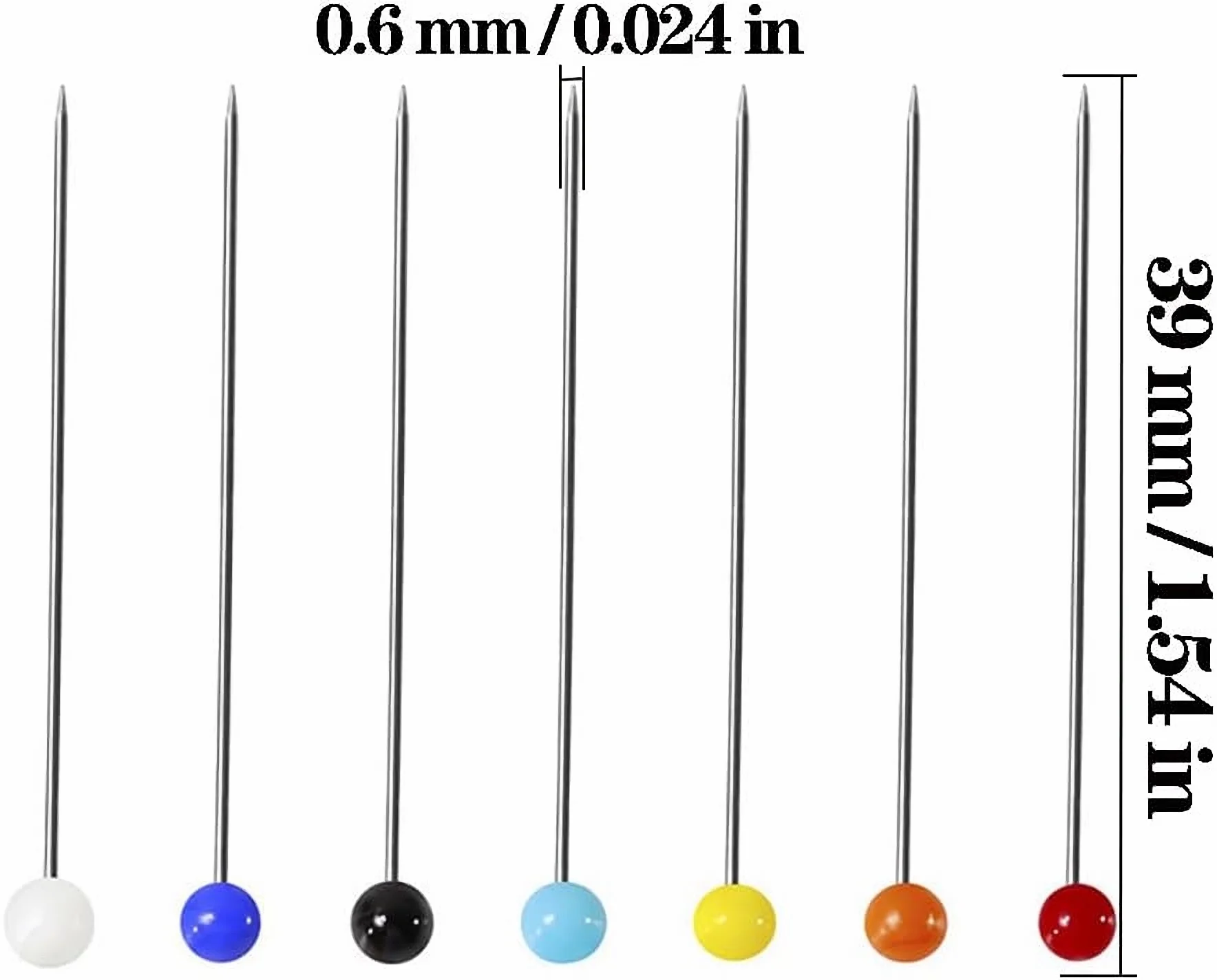 aiguilles à tête de perle rondes colorées de 38cm, 50/100 pièces, épingles à coudre droites pour la couture, outils de couture, bricolage, positionnement