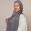 Nouveau Premium Jersey ligne Hijabs pour femmes Hijab écharpe bicolore Medina soie Hijab musulman mode tête enveloppement pour femmes Turban Femme