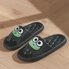pantoufles coordonnantes pour la plage d'été, sandales souples à motif de grenouille de dessin animé