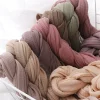 femmes grande taille plaine solide coton rayonne hijab écharpe dame haute qualité enveloppes et châles musulman bandeau islamique turban 70*170cm