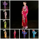 Costume de Cosplay Kimono japonais traditionnel, robe Kimono élégante de Style japonais Sakura pour fille, imprimé Floral asiatique