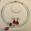 ensemble de boucles d'oreilles et collier de perles double pour femmes, ensemble de bijoux vintage élégant en fausses perles, cadeau de fête et de vacances