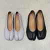 ballerines en cuir véritable noir chaussures plates confortables femmes tibi toeseparated chaussures en peau de mouton plissé mary janes designer femmes