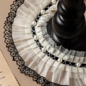 Tissu perlé et dentelle pour travaux grossiers, robes de soirée élégantes, accessoires de couture, vêtements de bricolage, rubans de garniture en dentelle, 1 mètre