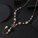 Shijia collier de perles plaqué or 18 carats Design collier fait à la main bijoux pour femmes GN0260-2