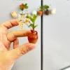 abji mini aimants de vase 8 pièces pour réfrigérateurs, vase à fleurs 3d aimant de réfrigérateur de plante mignon, mini vase décoration de réfrigérateur