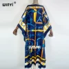 WINYI-Robe africaine maxi à fleurs pour femmes, abayas élégantes, style boho, manches longues, tenue de soirée, plage, été