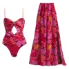 deux pièces bikini 2025 sexy femmes une pièce maillot de bain maillots de bain femme jupe longue bikini ensemble biquini maillot de bain maillot de bain