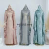 robe caftan islamique hijabi avec écharpe châle, robe abaya musulmane pour femmes, dubaï, saoudien, marocain, turquie, ramadan, eid