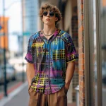 Maillot de Baseball pour hommes, imprimé géométrique, graphique léger, Streetwear, respirant, couleurs tendance, tenues unisexes minimalistes d&rsquo;été