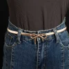 ceinture à nœud élastique avec boucle à nœud papillon, fine, argent et or, décor de jean y2k, chaîne de taille en métal pour femmes/filles