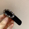 Épingles à cheveux en strass pour femmes noires, rétro, pince à cheveux élégante, clip latéral, barrettes en cristal de luxe pour filles, accessoires pour cheveux, tendance coréenne