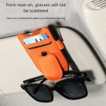 Porte-lunettes de soleil magnétique pour voiture, Clip pour lunettes pare-soleil, cintre pour lunettes en PU, Clip pour carte de billet Portable, accessoires automobiles