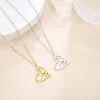 collier pendentif de gymnastique d'amour de gymnastique de couleur argent, pendentif de gymnastique américain à rabat pour femme, bijoux de sport fins en acier inoxydable
