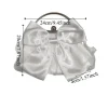 pochette de mariée élégante de luxe, sac à main de soirée avec nœud en satin blanc/or, poignée en métal, style féerique, bourse de mariage pour dames