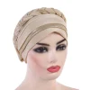 turban hijab musulman à couverture complète avec côtes tressées, écharpe islamique, chapeaux intérieurs, bonnet, couverture de sauna
