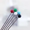 nouveau portable 100 pièces/ensemble bricolage rond perle tête broches couleurs mélangées droite quilting aiguilles bricolage couture artisanat broches avec boîte