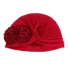 mode musulmane fleur hijab turban ethnique islamique femmes bonnet chapeau perte de cheveux chimio chapeaux tête enveloppement casquette à la mode dames bandana