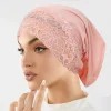 bonnet hijab en dentelle de style malaisien, sous capuchon respirant pour femmes musulmanes, couvre chef élégant pour la prière quotidienne