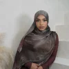 nouveau style malaisien plaine froissé satin mousseline de soie hijabs pour les femmes en satin dubaï koweïtien ruban de satin ombre vela aquarelle hijab