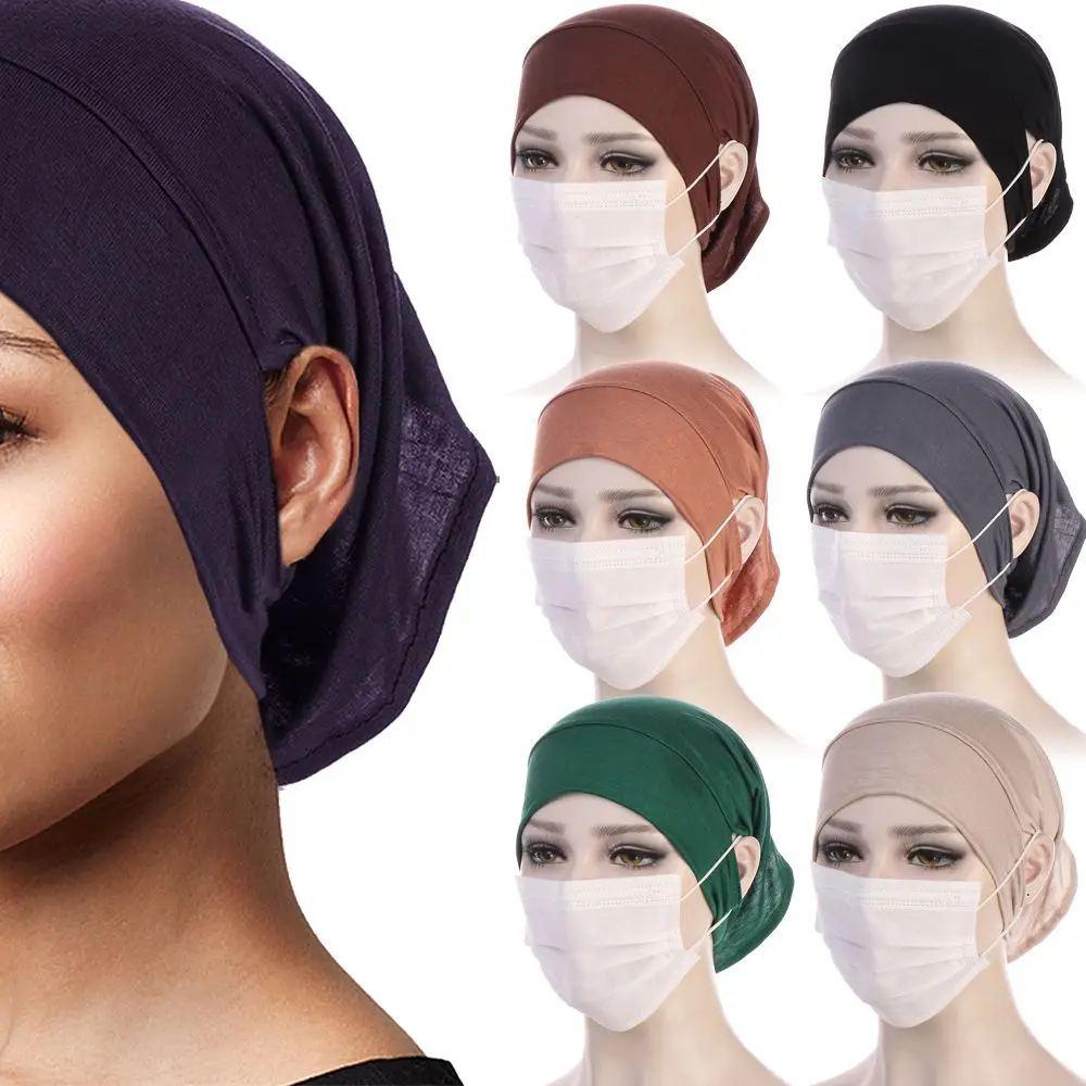 Bandana Hijab avec trou d’oreille pour femme, écharpe islamique, chapeau sous-casquette, casquettes monochromes, accessoires prêts à l’emploi, document Bandana Hijab avec trou d’oreille pour femme, écharpe islamique, chapeau sous-casquette, casquettes monochromes, accessoires prêts à l’emploi, document
