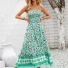robe longue florale pour femmes d’été, vêtements tendance pour femmes, robe d’été 2024, robe de plage sexy halter bohemia, tenue d’été
