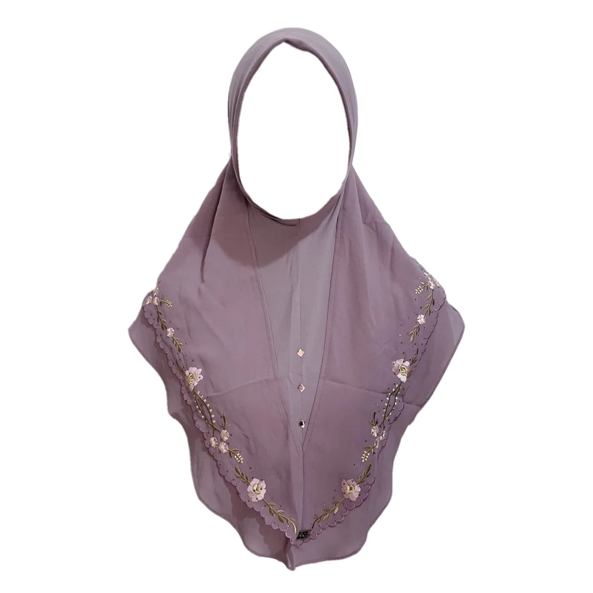 Écharpe turban musulmane pour femmes arabes, broderie florale, hijab instantané direct, eid ramadan, prière islamique shayla tiens imar